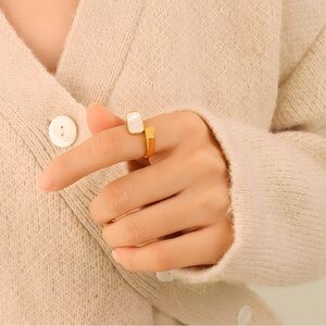 Gold and White Modern Minimalist Rings